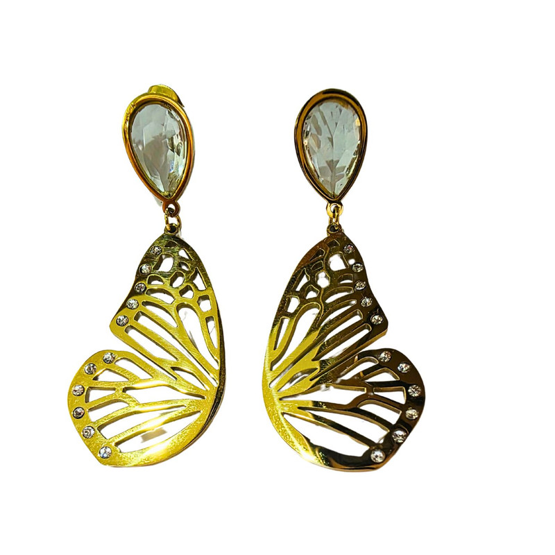 Elegant Butterfly Wing Drop Earrings - Image 5