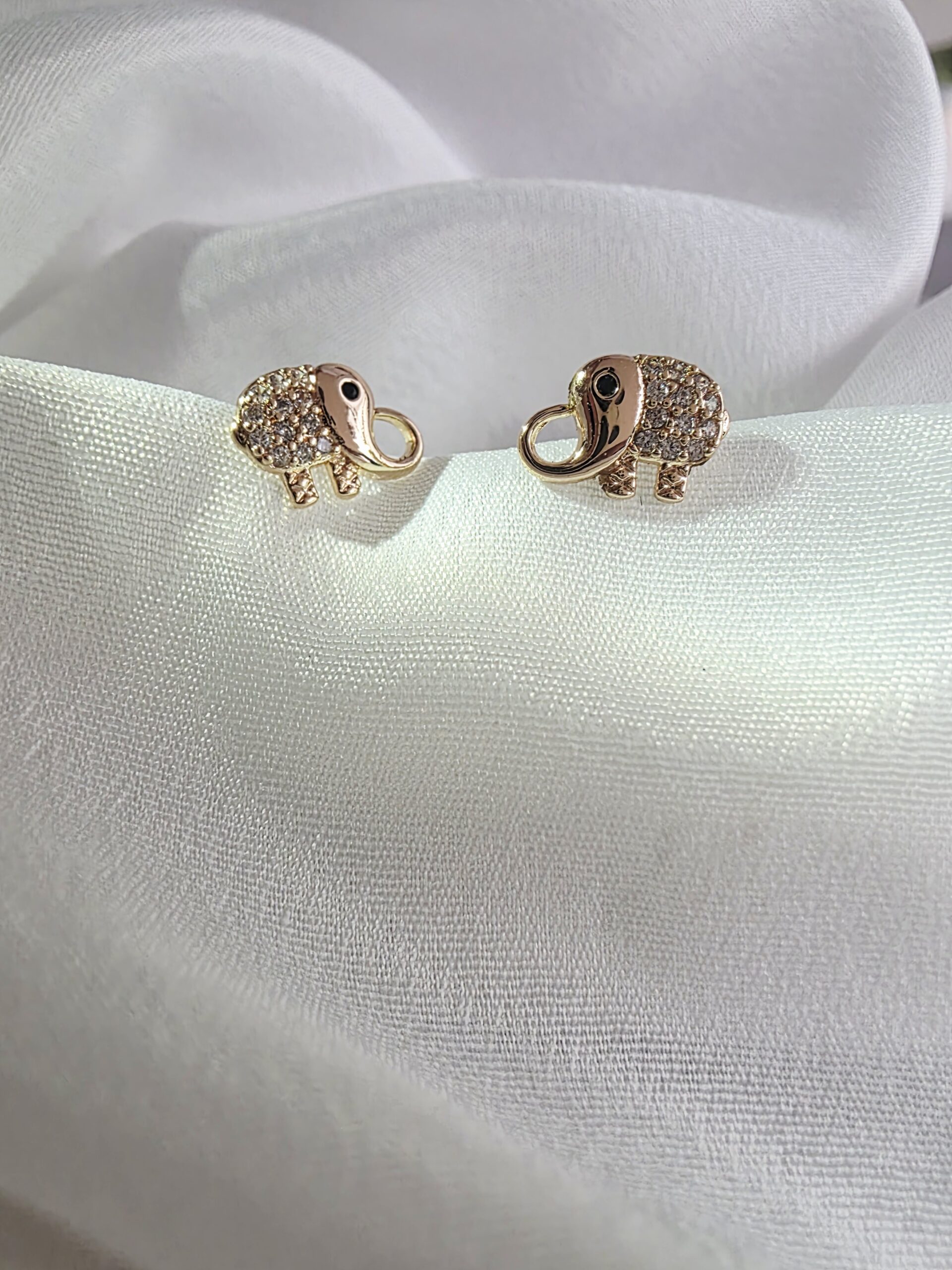 Good Fortune Crystal Elephant Earrings