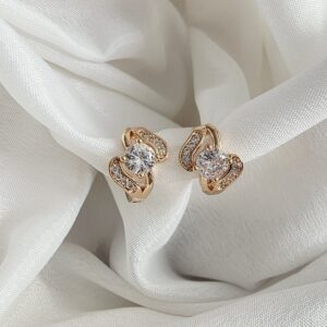 Elegant Crystal Bloom Stud Earrings