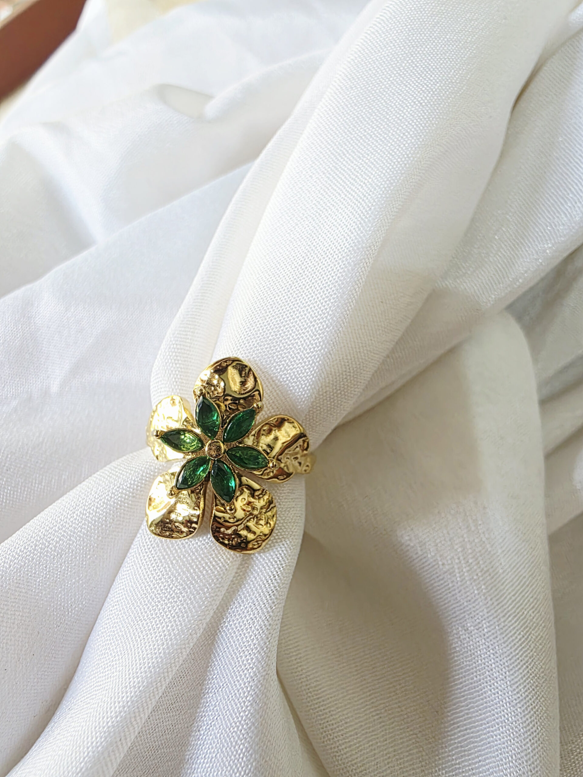 Golden Bloom Adjustable Statement Ring - Image 4