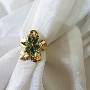 Golden Bloom Adjustable Statement Ring