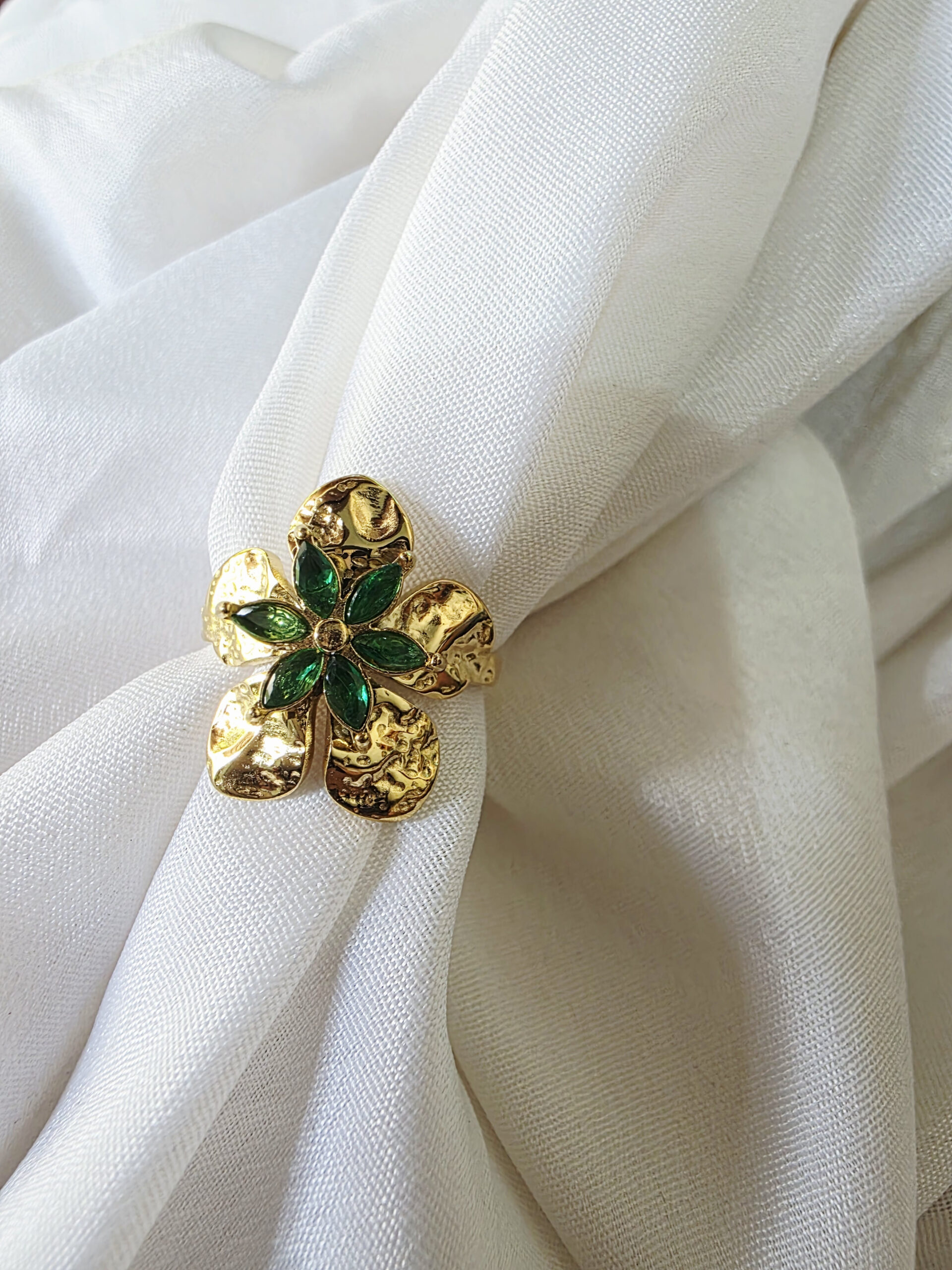 Golden Bloom Adjustable Statement Ring