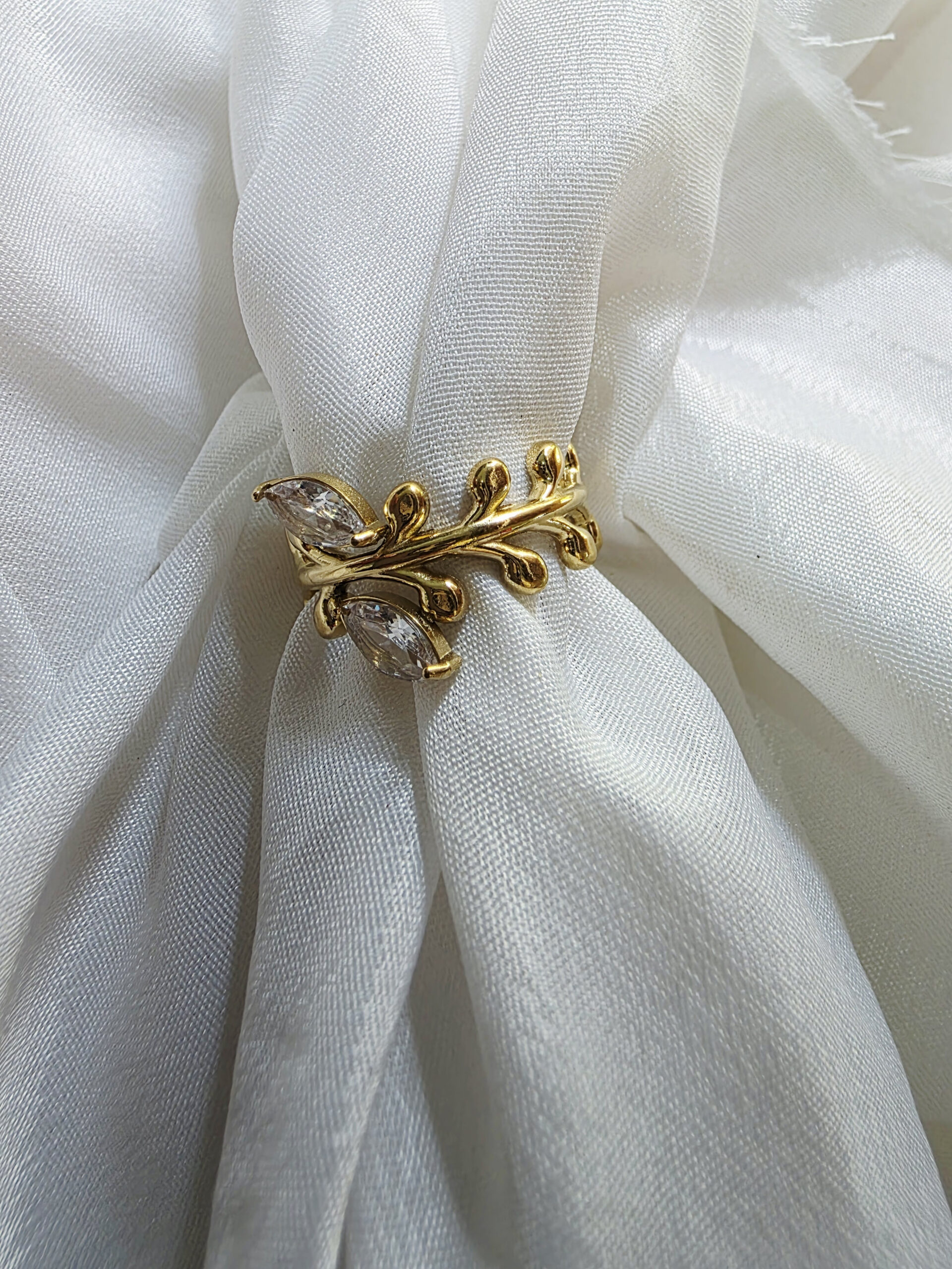 Golden Leaf Vine Ring - Image 3