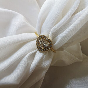 Adjustable Heart Crystal Ring