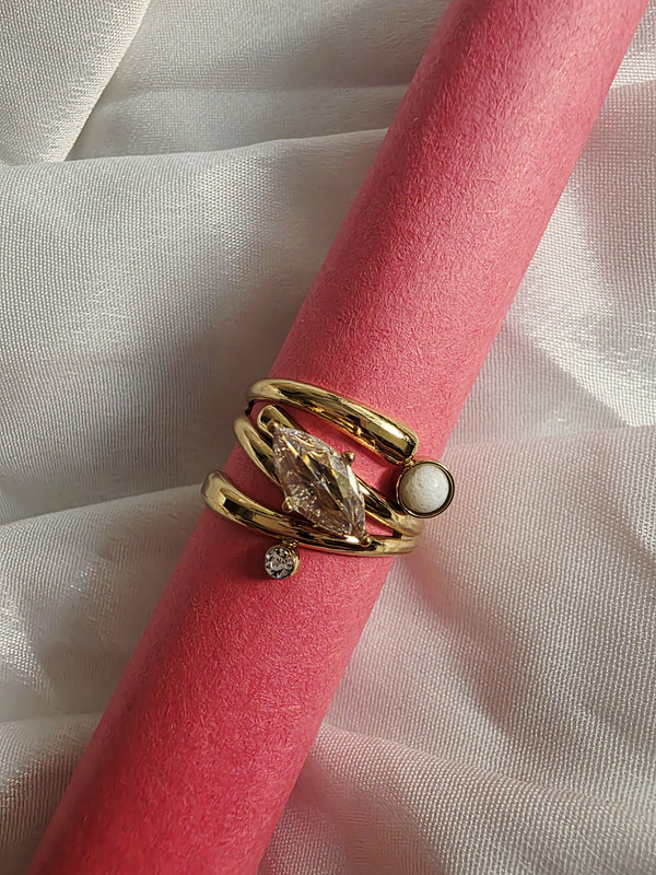 Marquise Charm Adjustable Gold Ring