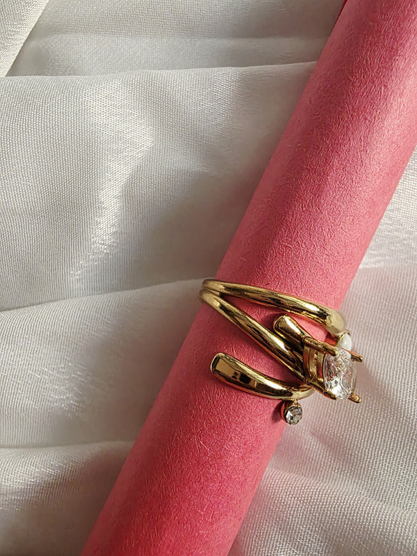 Marquise Charm Adjustable Gold Ring - Image 2