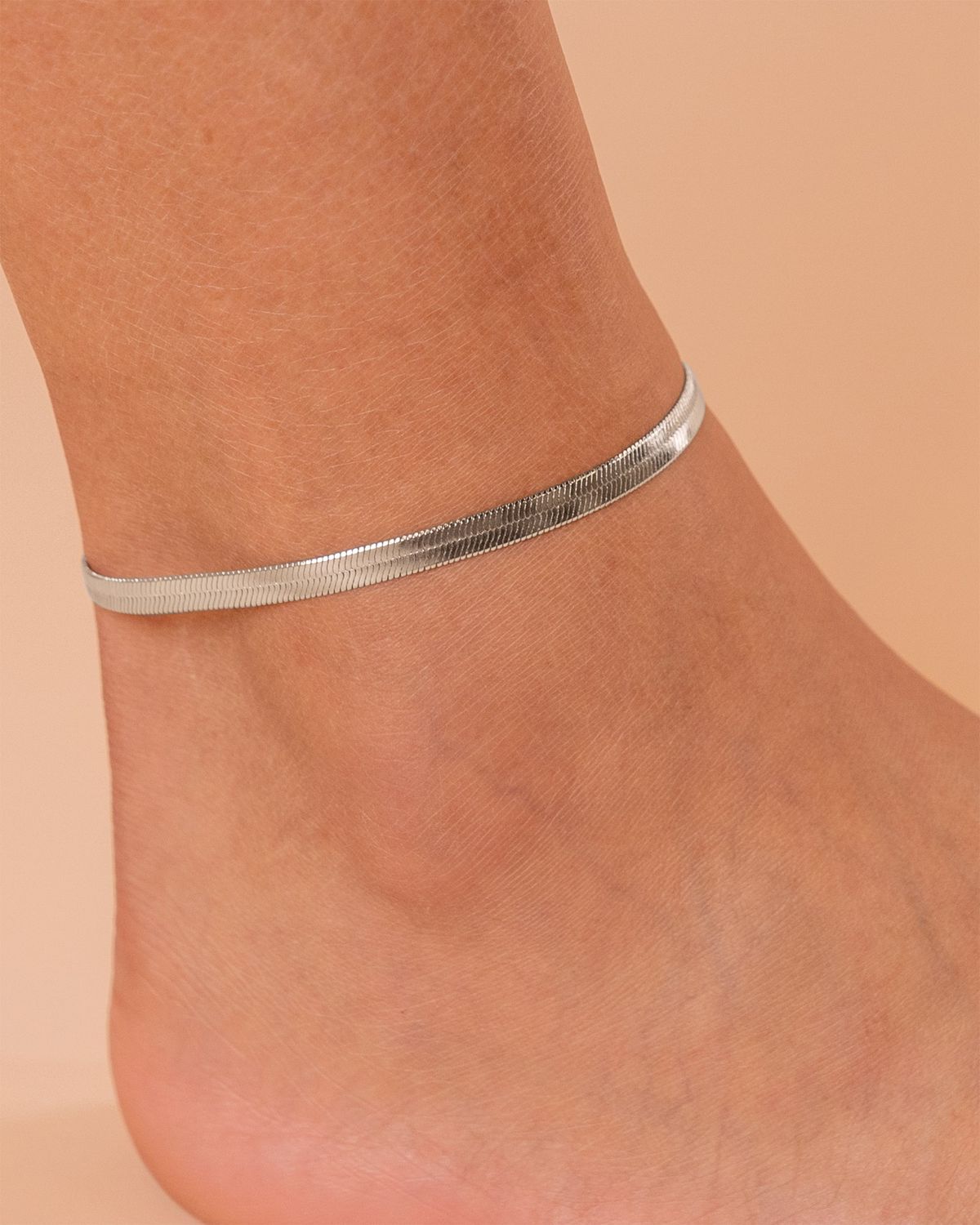 Silver Snake Chain Anklet - Image 4
