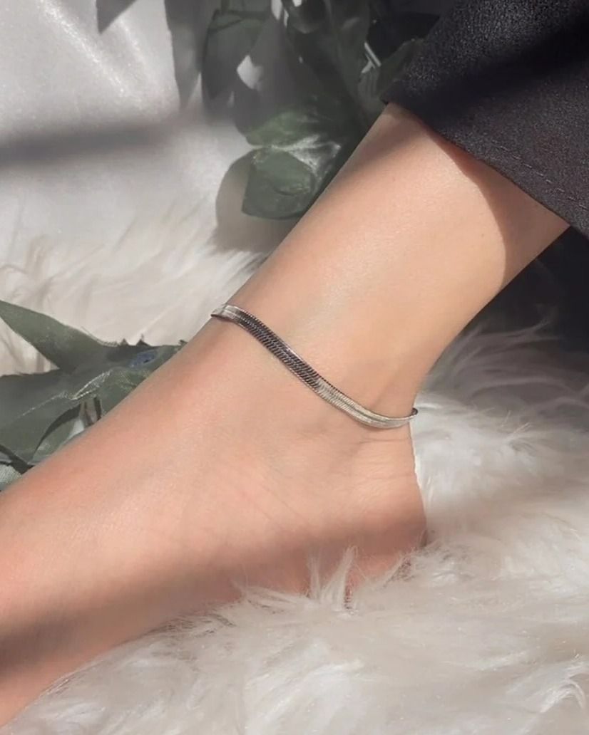 Silver Snake Chain Anklet