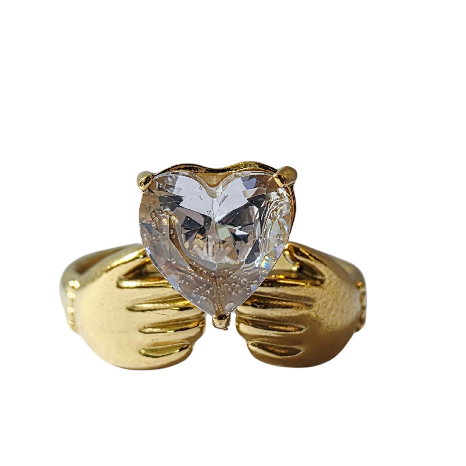 Golden Embrace Ring with Heart-Cut Crystal - Image 3