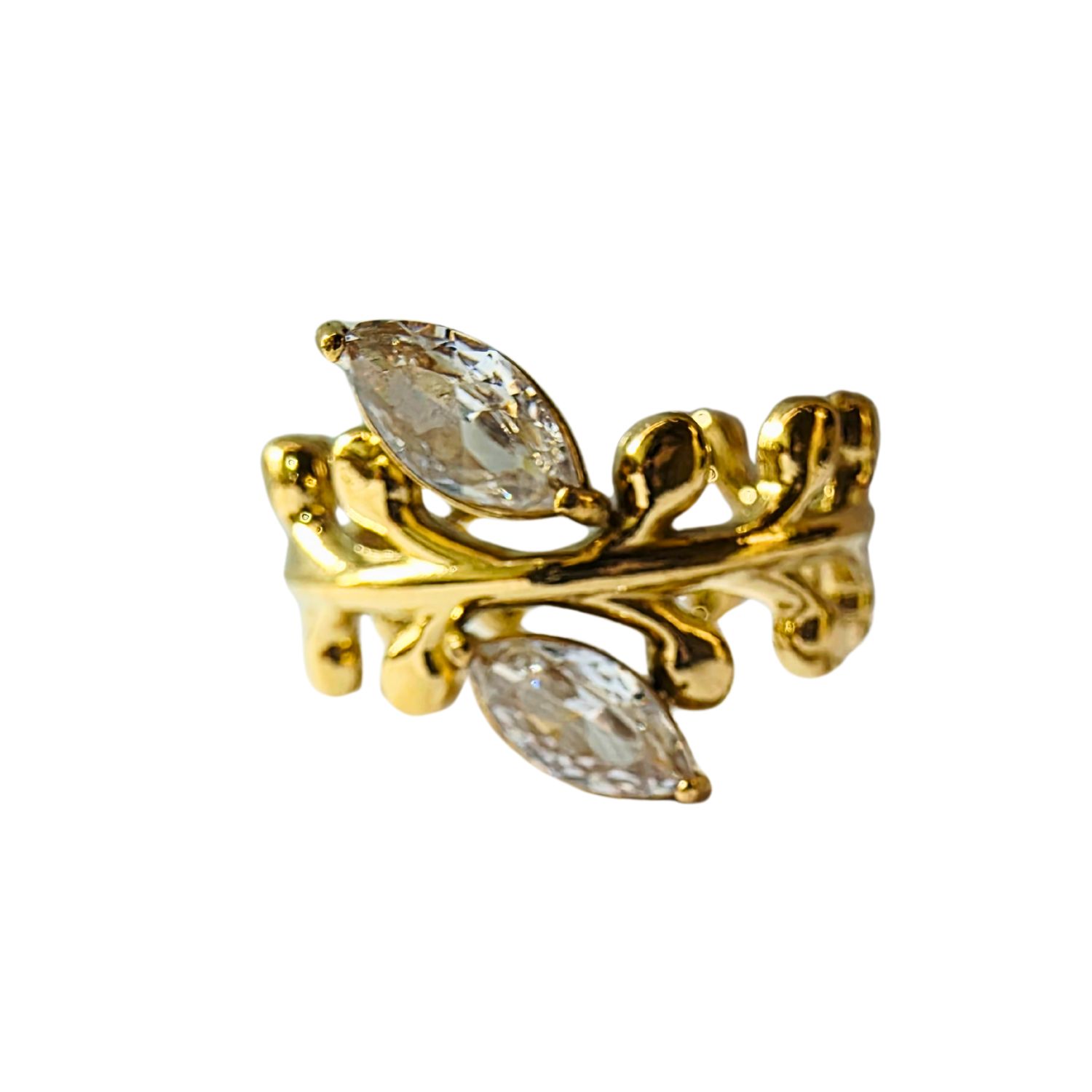 Golden Leaf Vine Ring - Image 5